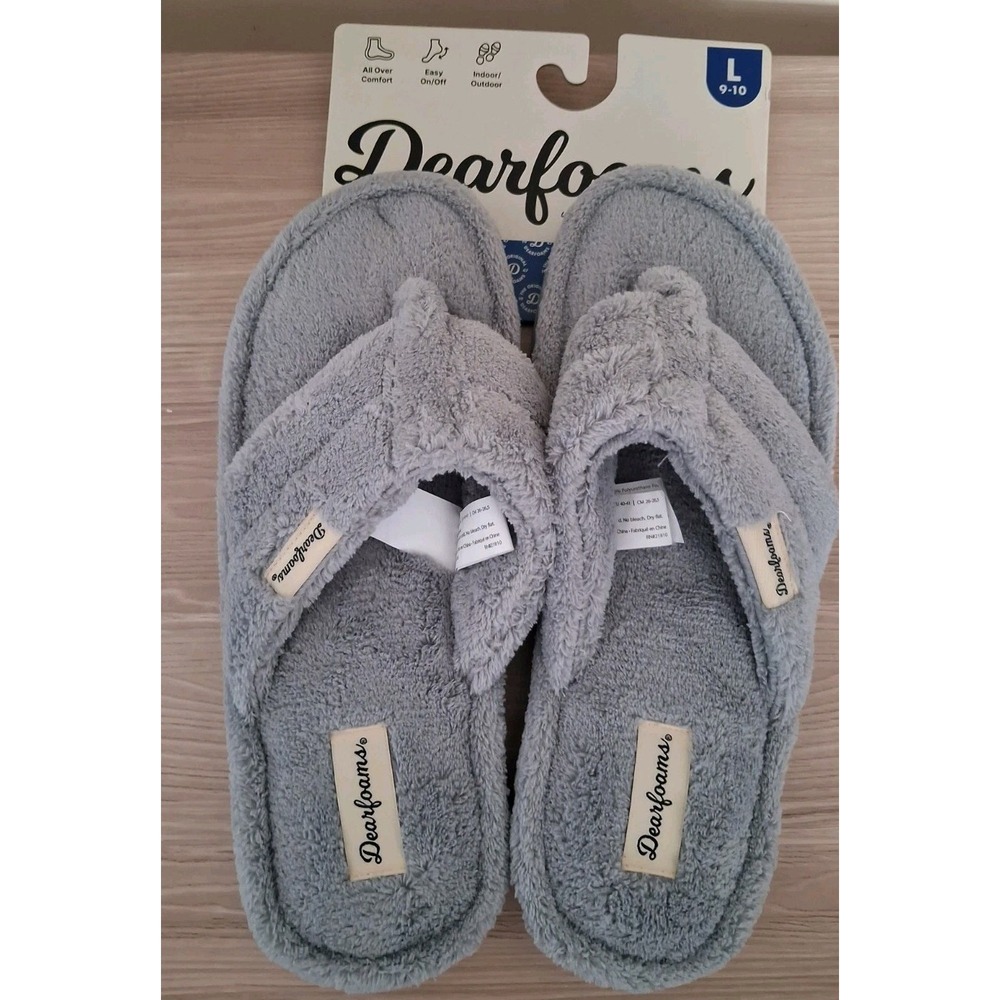 Women's Dearfoams Wrenley Terry Thong Slippers Size L (9-10)